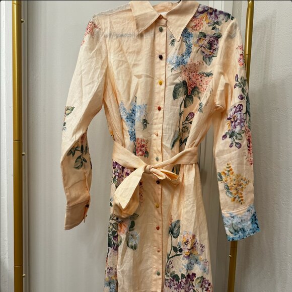 Zimmermann  Halliday Tucked Shirt‑Dress - Picture 2 of 5